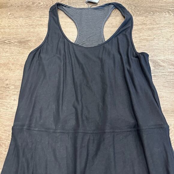 Athleta Bellisima Reversible Dress‎ Sz Small Jersey Knit Striped Black Racerback - Picture 9 of 10